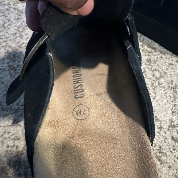 Cushionsire Black Suede Women’s Platform Clogs 7 - Picture 5 of 7